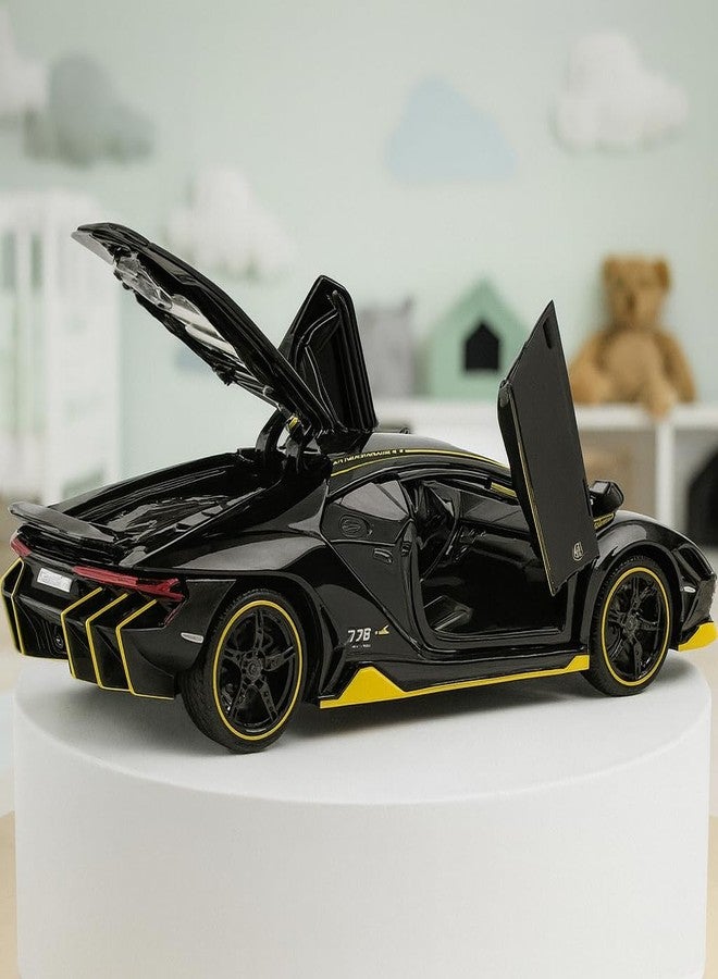 Storio Die-Cast Metal Cars 1:32 Scale | Pull Back Action Toy Vehicles with Openable Doors & Lights | Alloy Model for Kids | Miniature Collectible Cars for Boys & Girls 3+ Years (Lamborghini) - Image 1